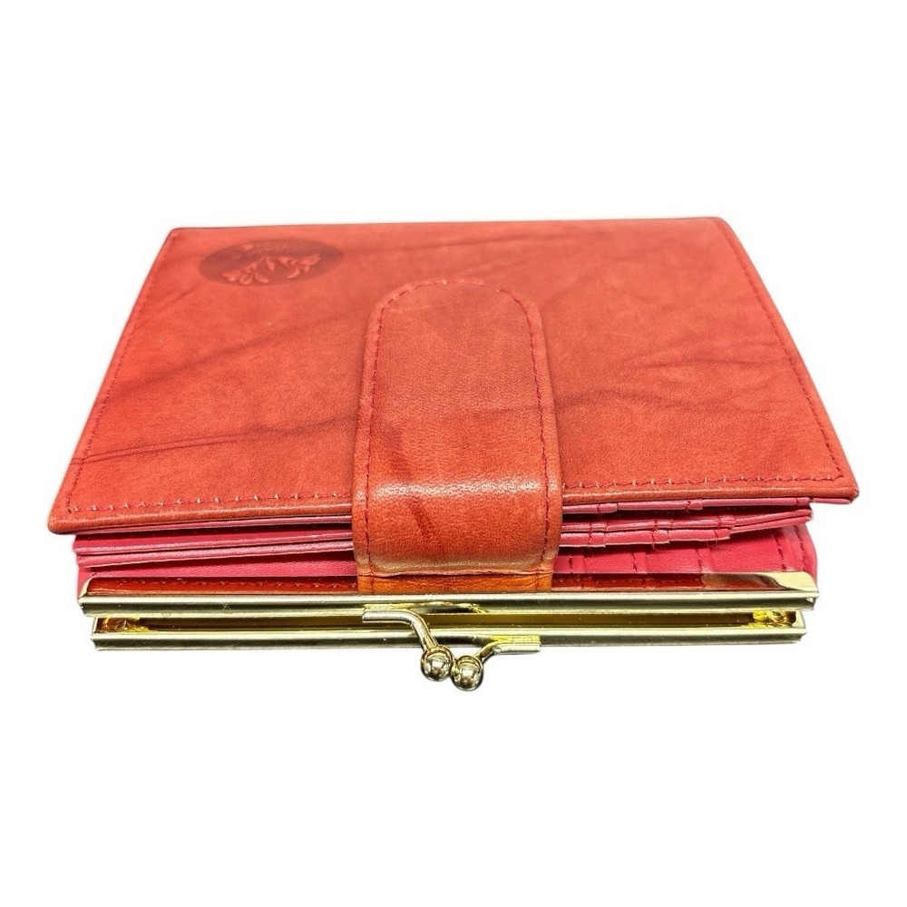 NWOT Buxton Cardex Top Grain Cowhide Leather Wallet w/Coin Purse Red Classic - Picture 2 of 11